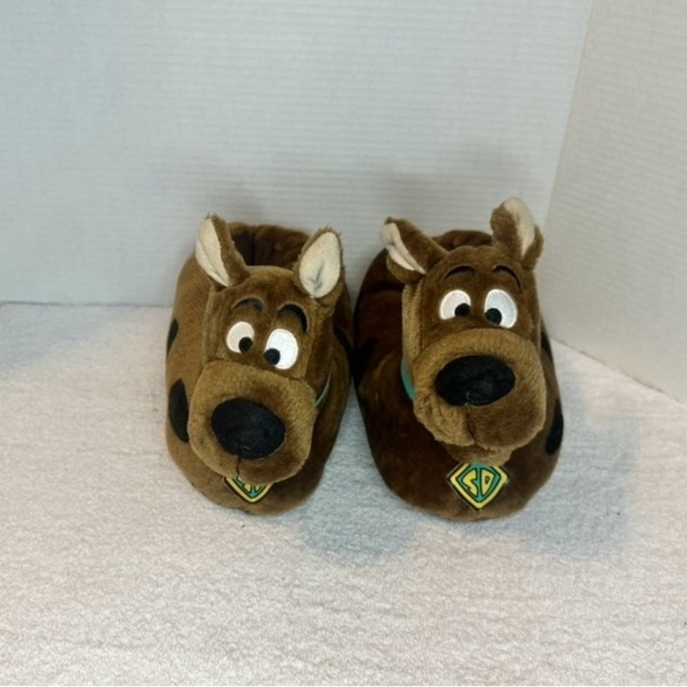 Cartoon Network Scooby Doo Slippers Brown Unisex (M) 7/8 Vintage 90's - Picture 2 of 6